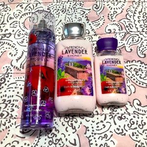 New! French Lavender Honey Bath & Body Works Set of Fragrance Mist + 2 Lotions!